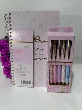 Love Shack Fancy x yoobi Pink Floral Planner and 5pk Pen - Gift set